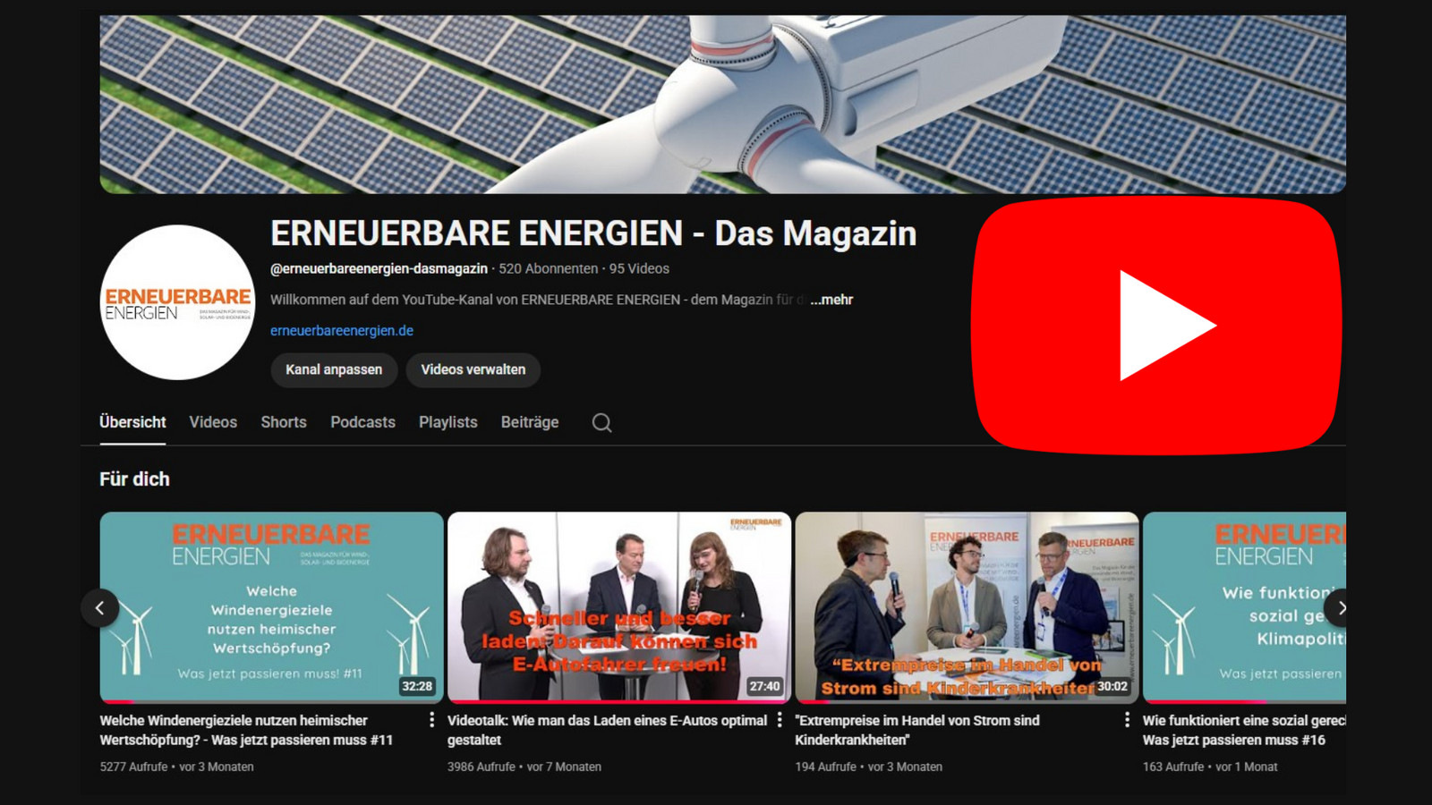Aktuelle Videos zur Energiewende finden Sie hier
