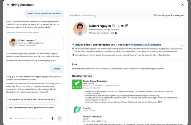 LinkedIn startet Hiring Assistant auf Deutsch für die schnellere Suche nach passenden Talenten