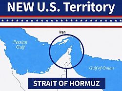 Neues US Gebiet: Trump untermauert Anspruch auf Straße von Hormus mit Karten Post