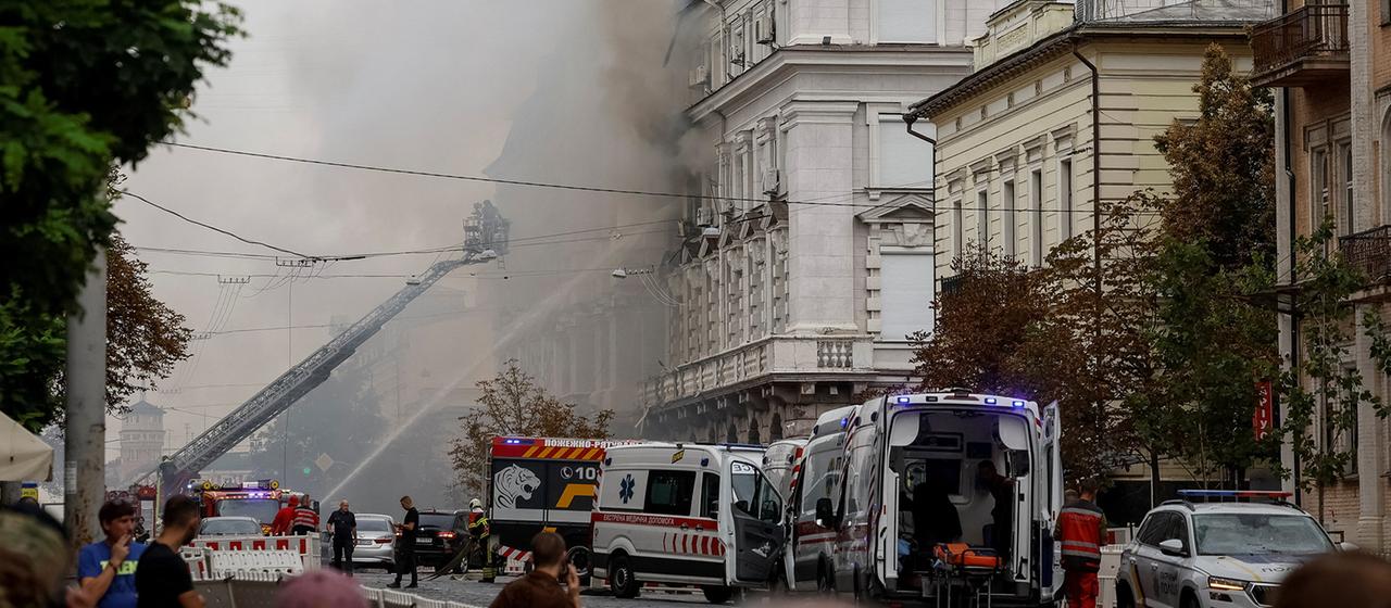 Russische Drohne trifft Geheimdienstzentrale in Kiew