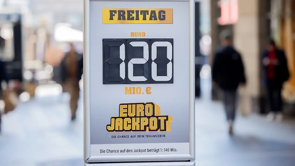 Eurojackpot krachend voll: 120 Millionen Euro zu gewinnen, 20 Millionen allein in Gewinnklasse 2