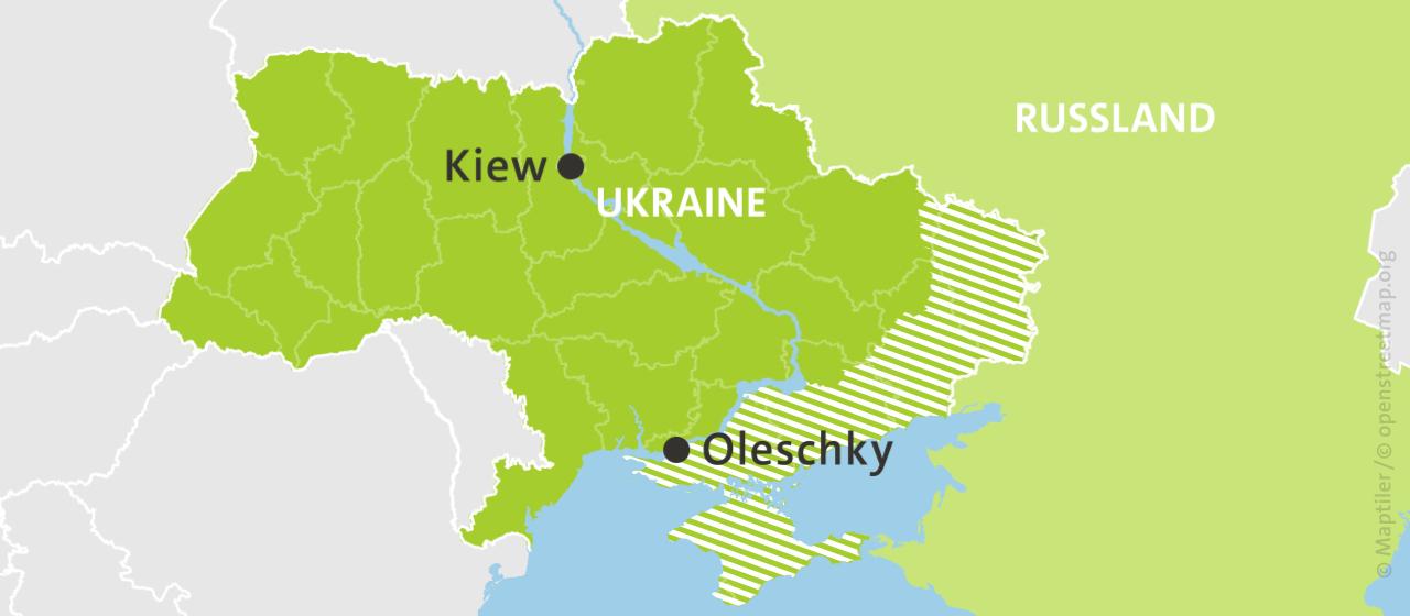 Russland und Ukraine beginnen Waffenruhe für die Frontstadt Oleschky