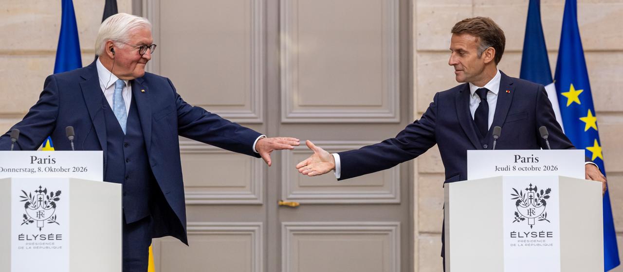 Steinmeier bei Abschiedsbesuch bei Macron: Hand in Hand durch die Stürme